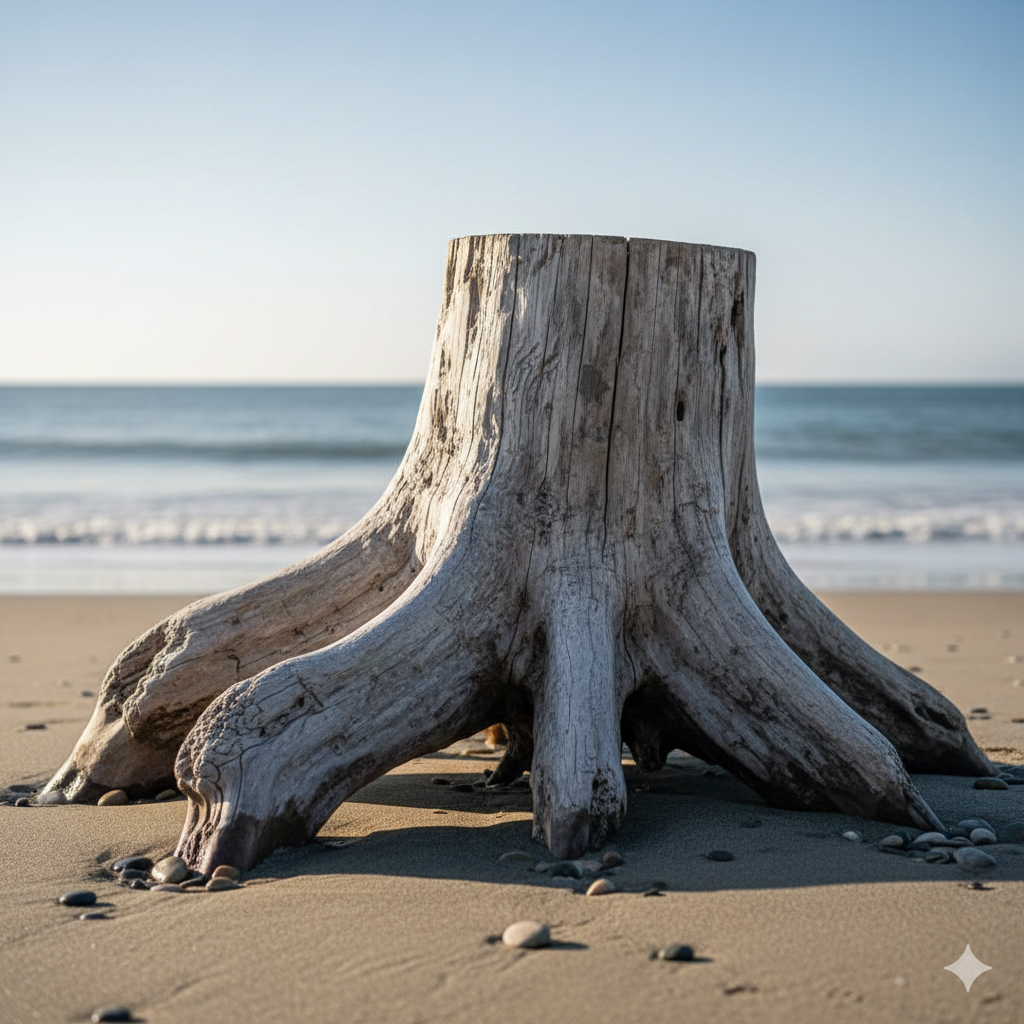 Souche de bois flotté brut et naturel